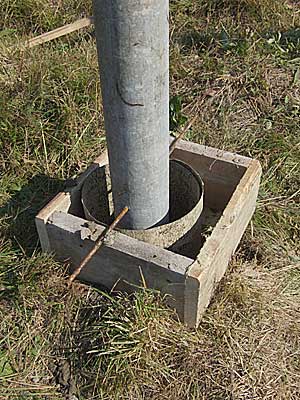 Установка асбоцементного столба по высоте