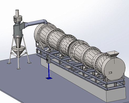 Циклон установленный при барабане сушке песка